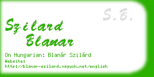 szilard blanar business card